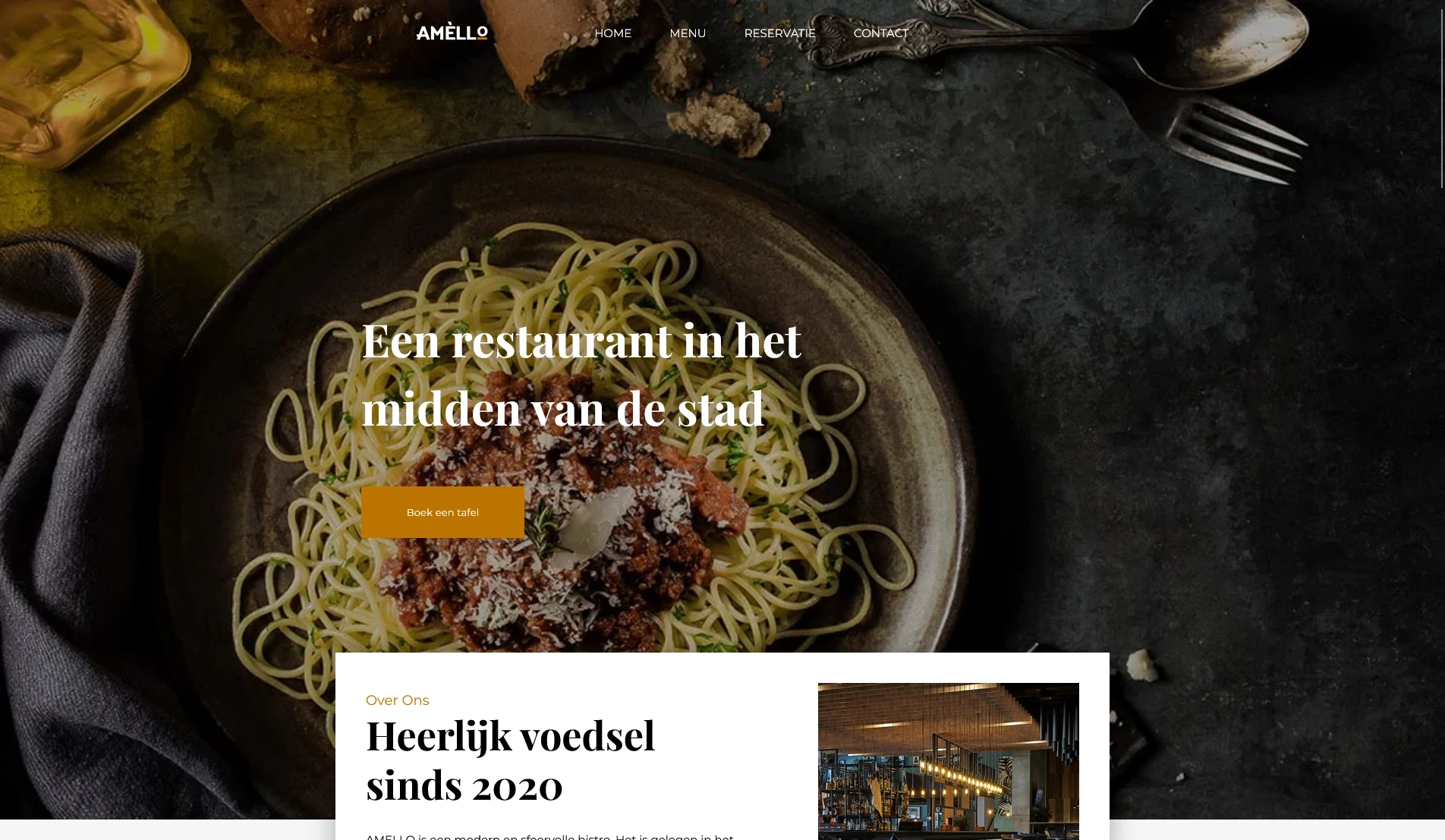 Amèllo restaurant website